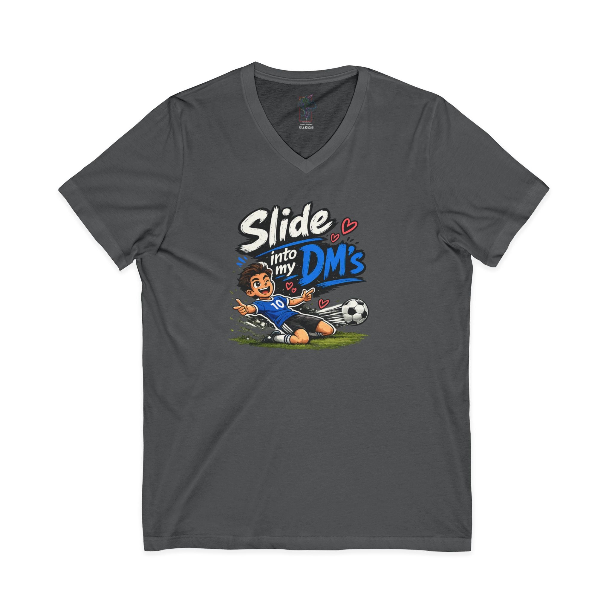 Slide Into My DMs Soccer V-Neck Tee