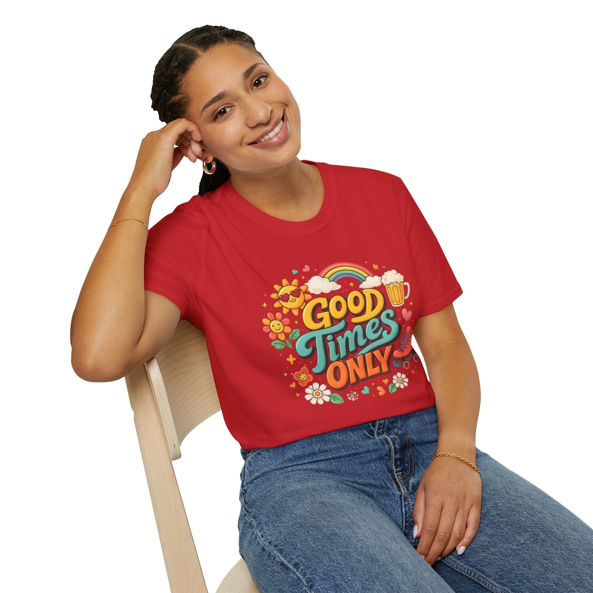 Good Times Only T-Shirt — Retro Roller &amp; Sunshine Graphic Tee