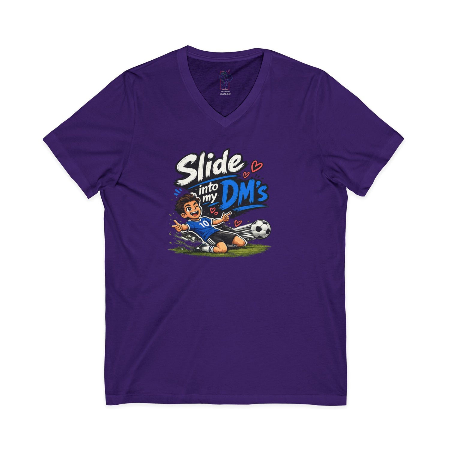 Slide Into My DMs Soccer V-Neck Tee
