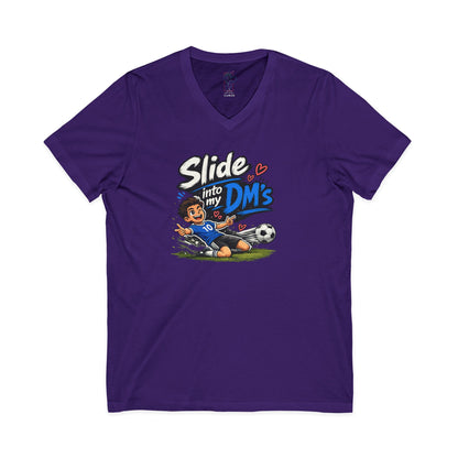Slide Into My DMs Soccer V-Neck Tee