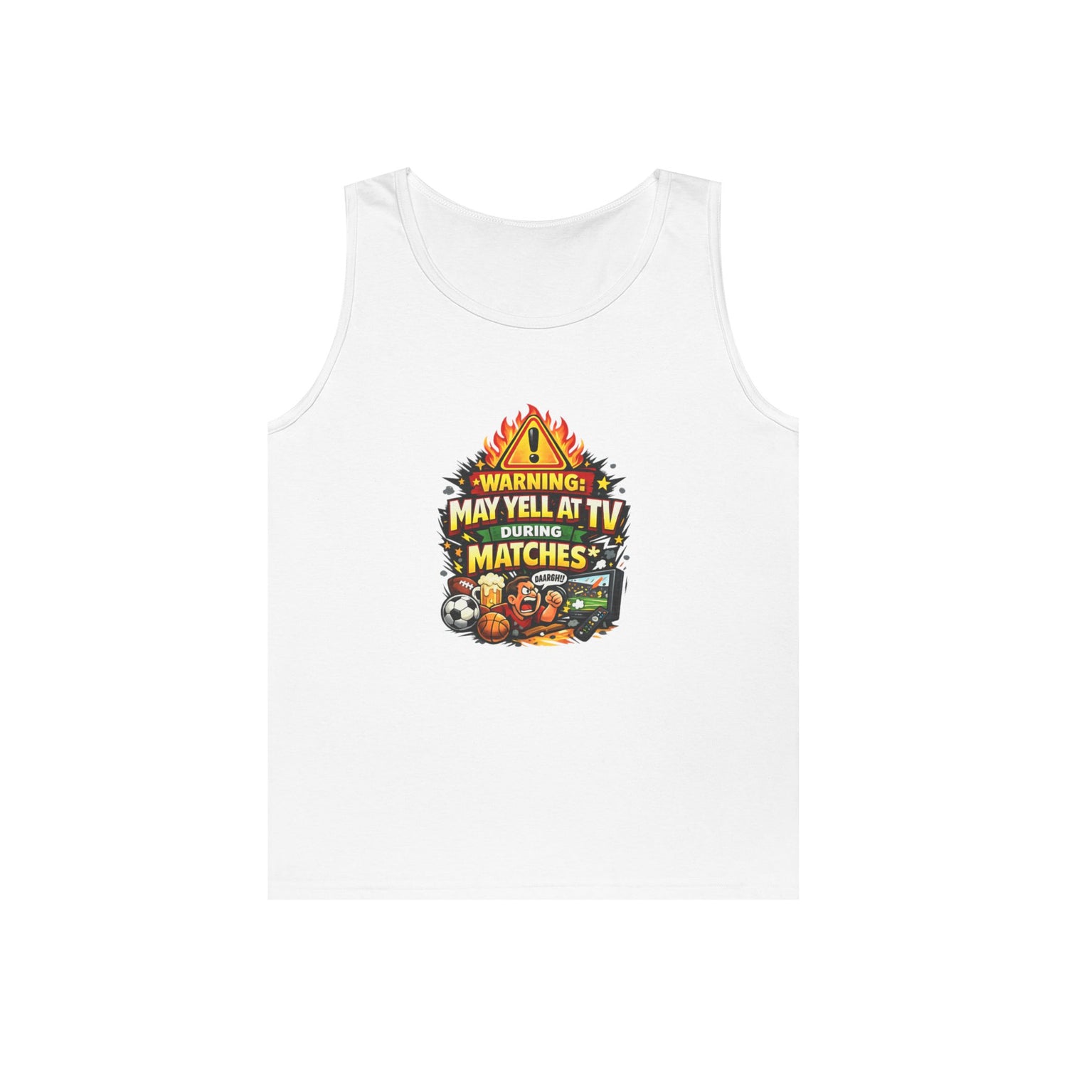 Warning May Yell At TV During Matches Funny Tank Top