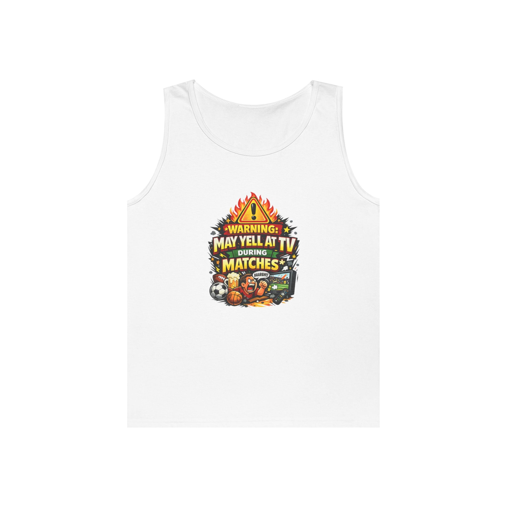 Warning May Yell At TV During Matches Funny Tank Top