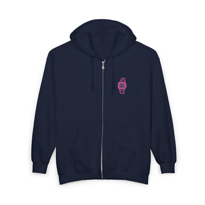 Funny Beer Watch Graphic Zip-Up Hoodie — Party Beer Design