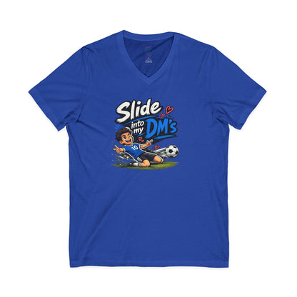 Slide Into My DMs Soccer V-Neck Tee