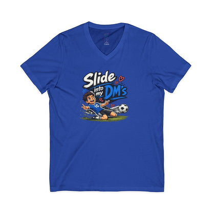 Slide Into My DMs Soccer V-Neck Tee