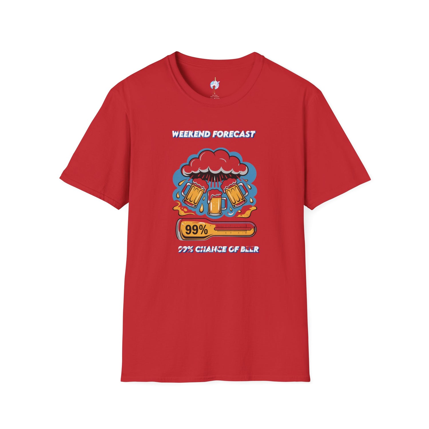 Weekend Forecast Tee — "99% Chance of Beer" Graphic T-Shirt