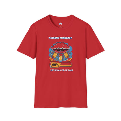 Weekend Forecast Tee — "99% Chance of Beer" Graphic T-Shirt
