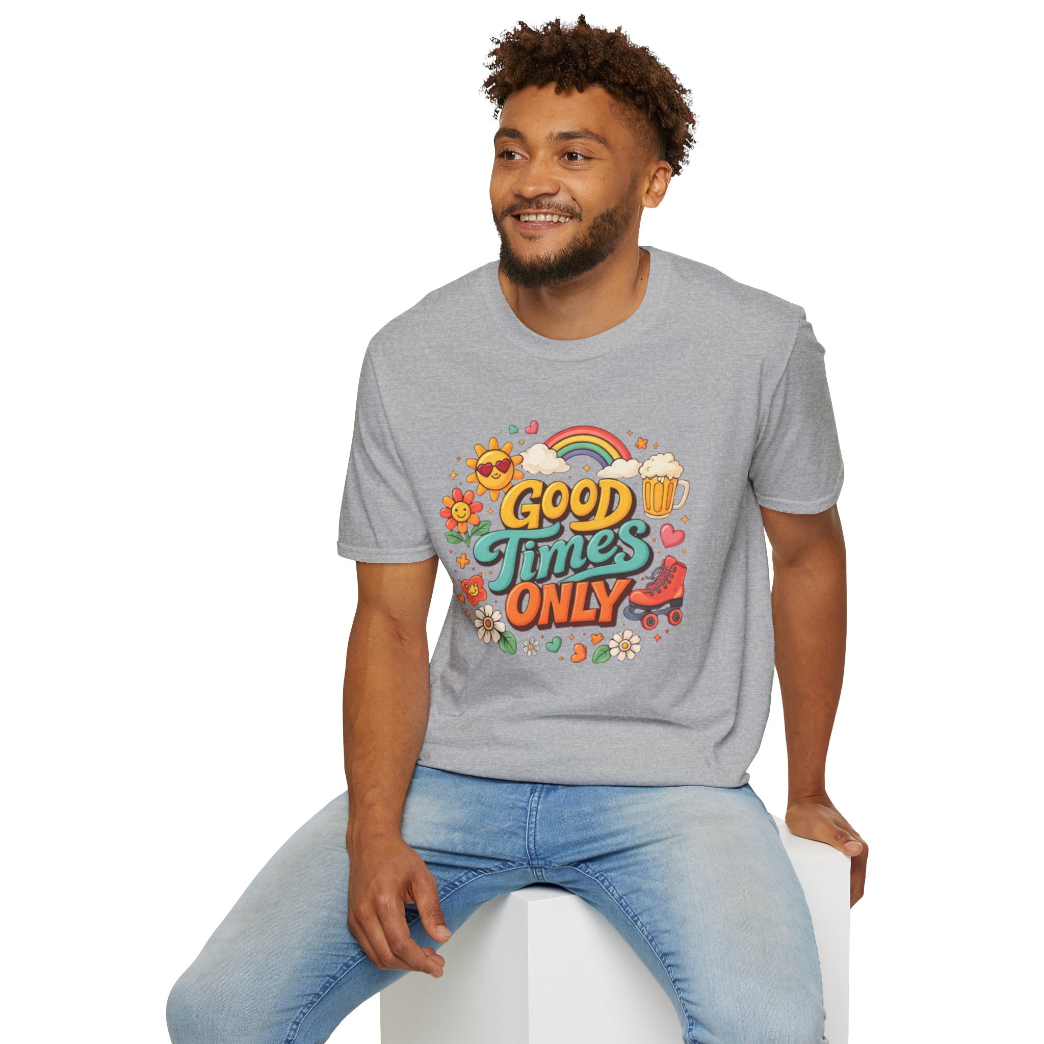 Good Times Only T-Shirt — Retro Roller &amp; Sunshine Graphic Tee
