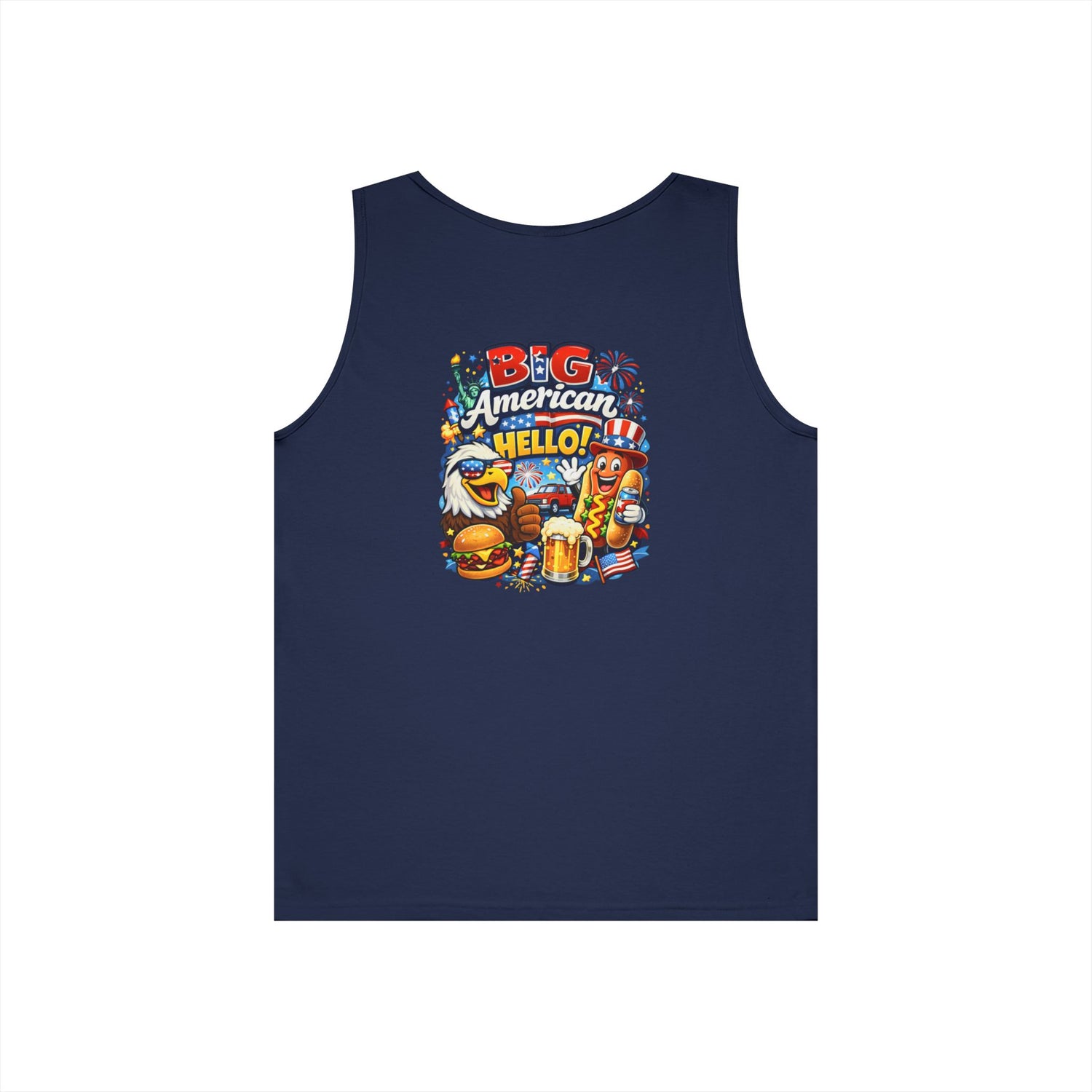 Big American Hello Funny Tank Top Patriotic
