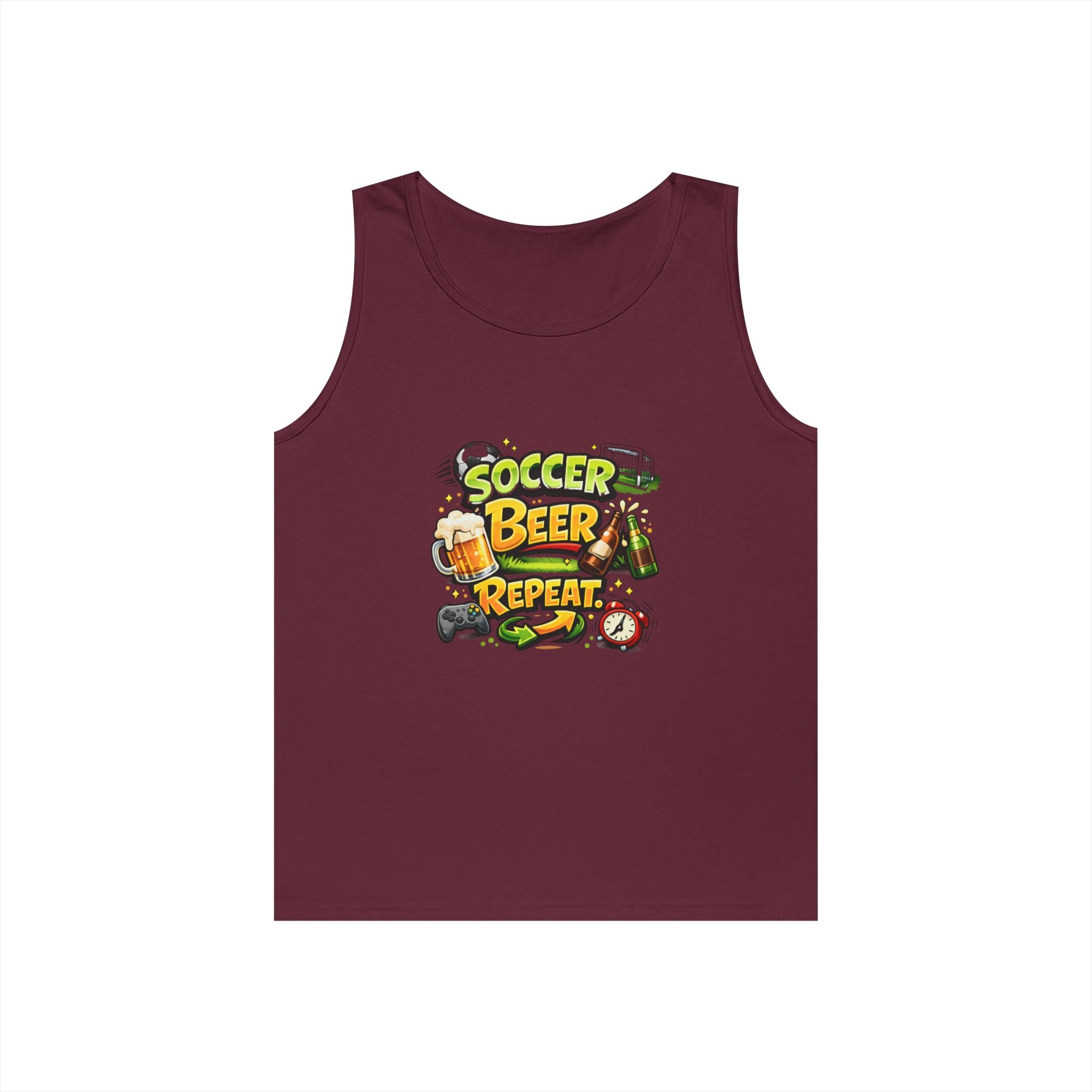 Soccer Beer Repeat Funny Tank Top