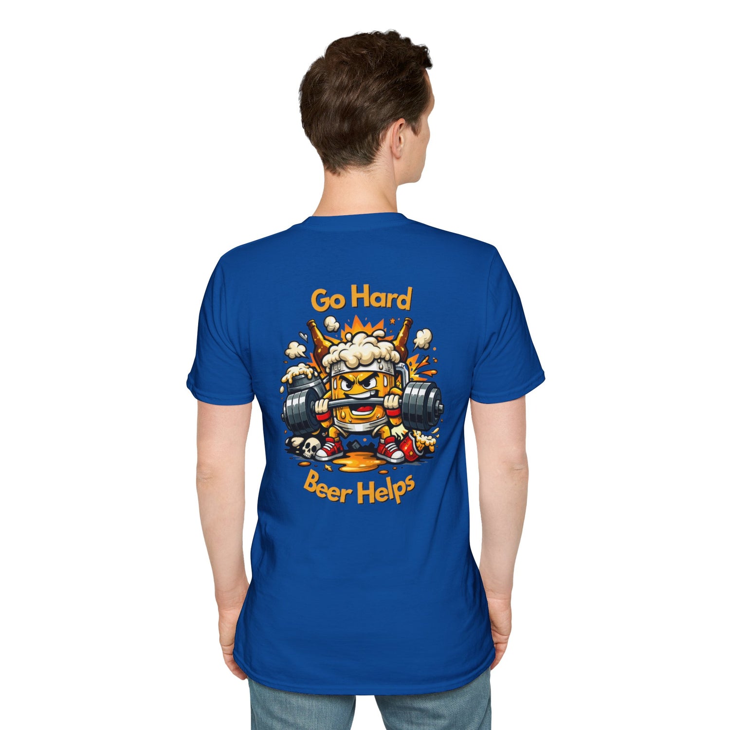 Go Hard Beer Helps T-Shirt — Funny Gym Beer Fitness Graphic Tee