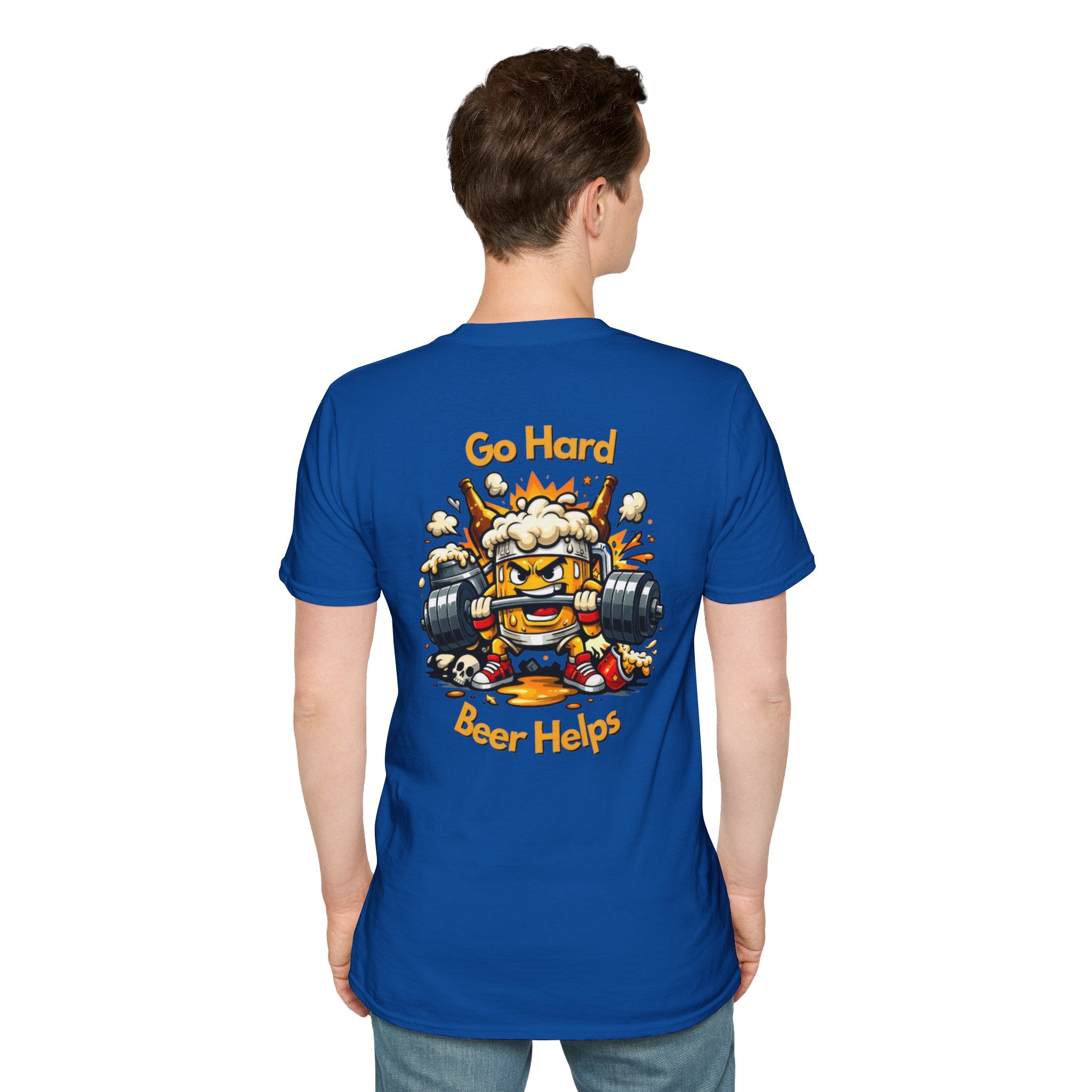 Go Hard Beer Helps T-Shirt — Funny Gym Beer Fitness Graphic Tee