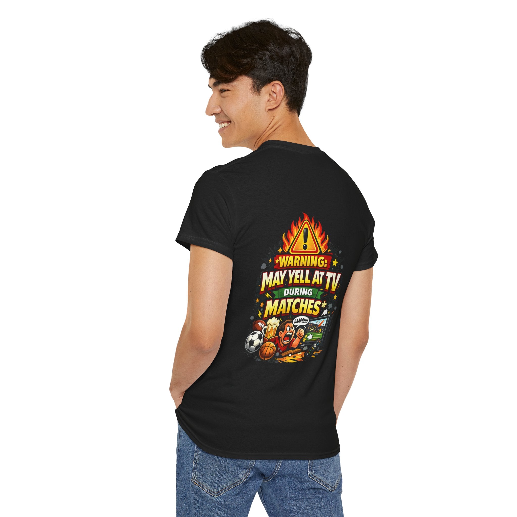 Warning May Yell At TV During Matches Funny T-Shirt