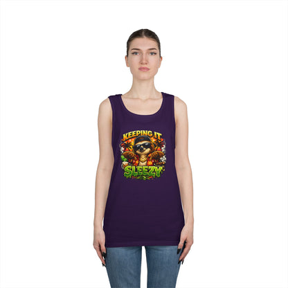 Tank Top — "Keeping It Sleezzy" Tropical Sloth Graphic Tank