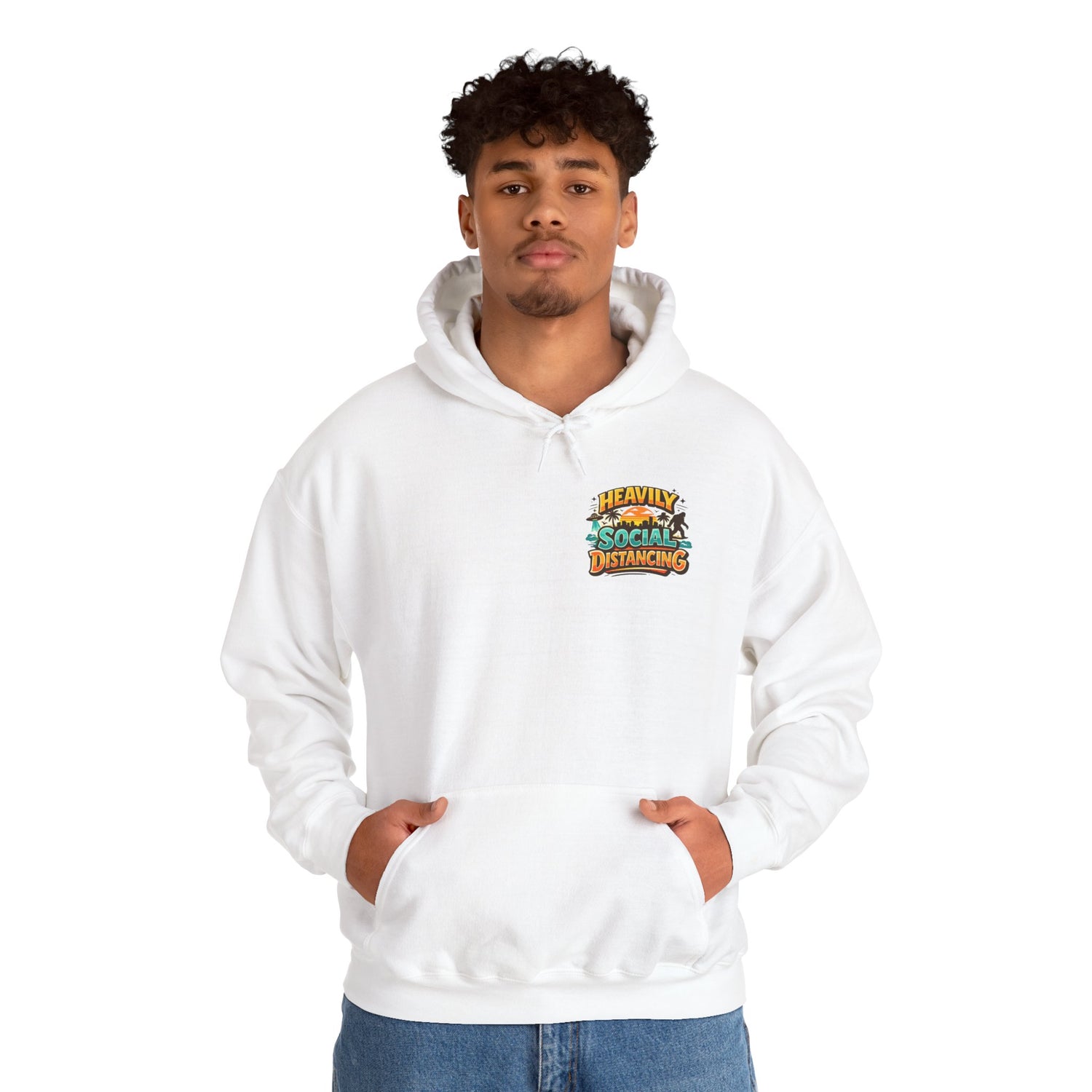 Heavily Socially Distancing Funny Hoodie