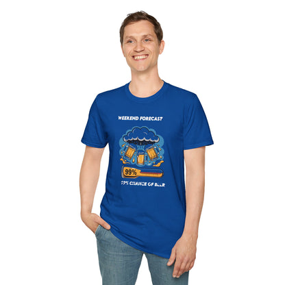 Weekend Forecast Tee — "99% Chance of Beer" Graphic T-Shirt