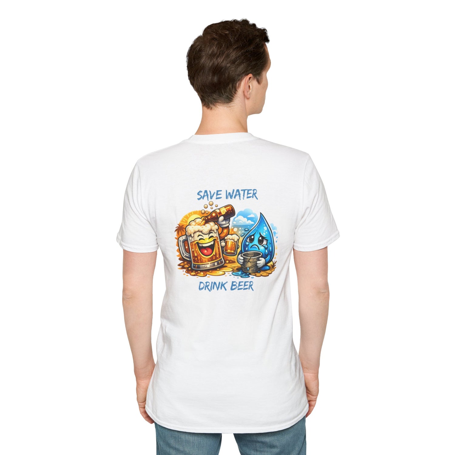 Save Water Drink Beer T-Shirt — Funny Beer &amp; Water Cartoon Tee