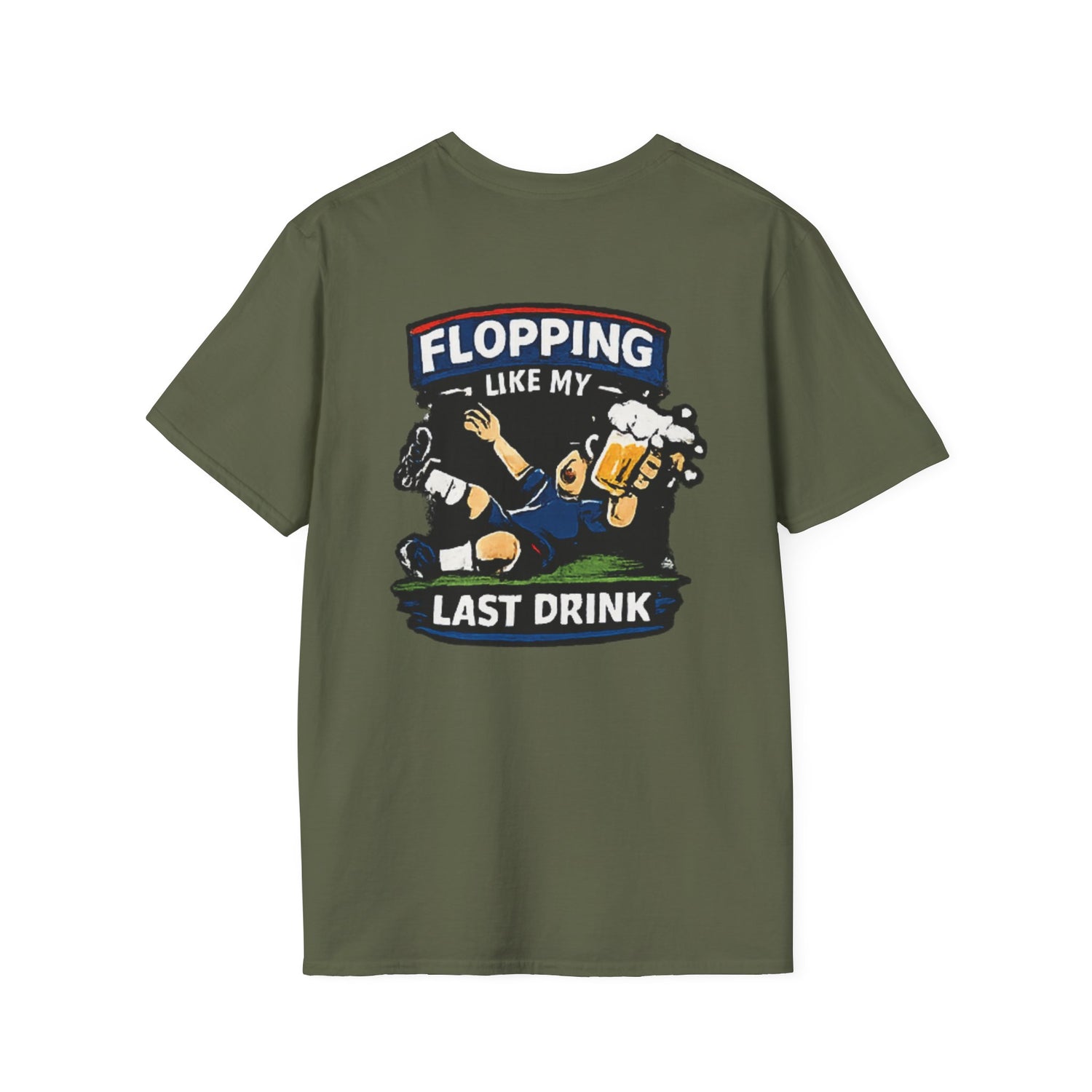 Flopping Like My Last Drink T-Shirt – Funny Bar &amp; Beer Drinking Tee