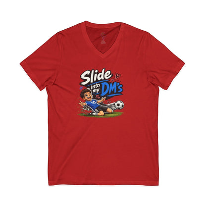 Slide Into My DMs Soccer V-Neck Tee