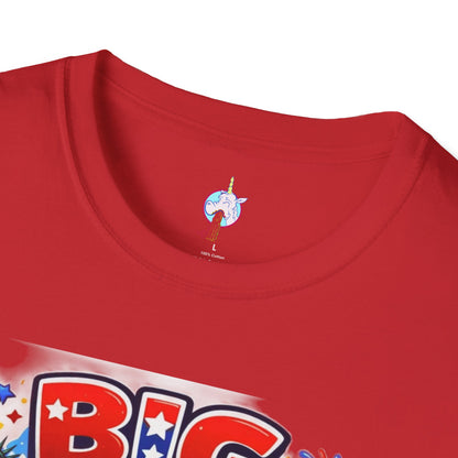 Fourth of July T-Shirt - "Big American Hello" Patriotic BBQ Eagle, Hot Dog &amp; Beer Tee