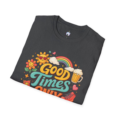 Good Times Only T-Shirt — Retro Roller &amp; Sunshine Graphic Tee