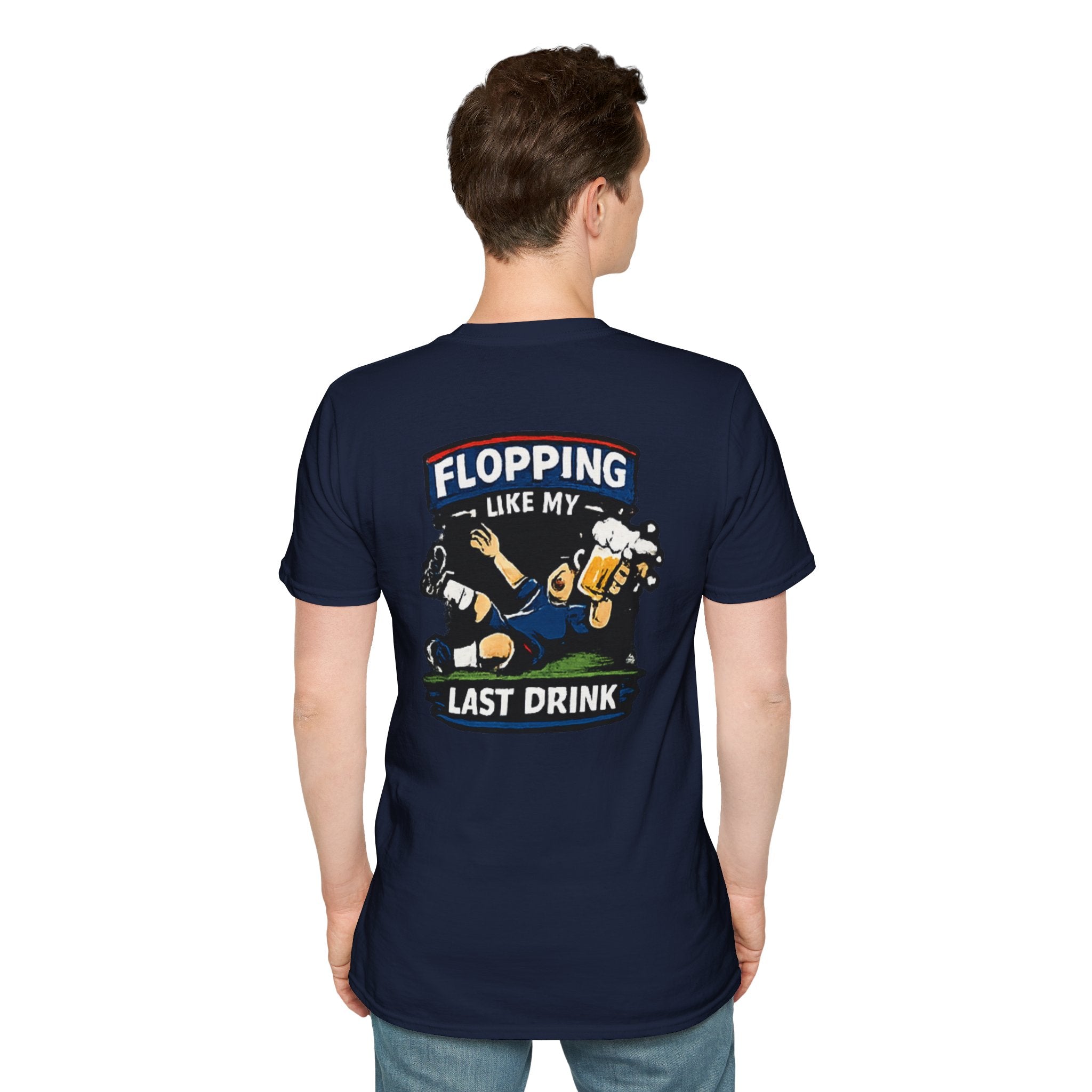 Flopping Like My Last Drink T-Shirt – Funny Bar &amp; Beer Drinking Tee