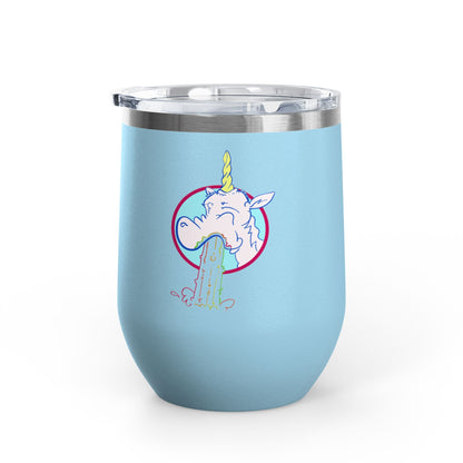 Struggle Bus 12oz Wine Tumbler — Funny Travel Bus Design, Gift for Frazzled Friends