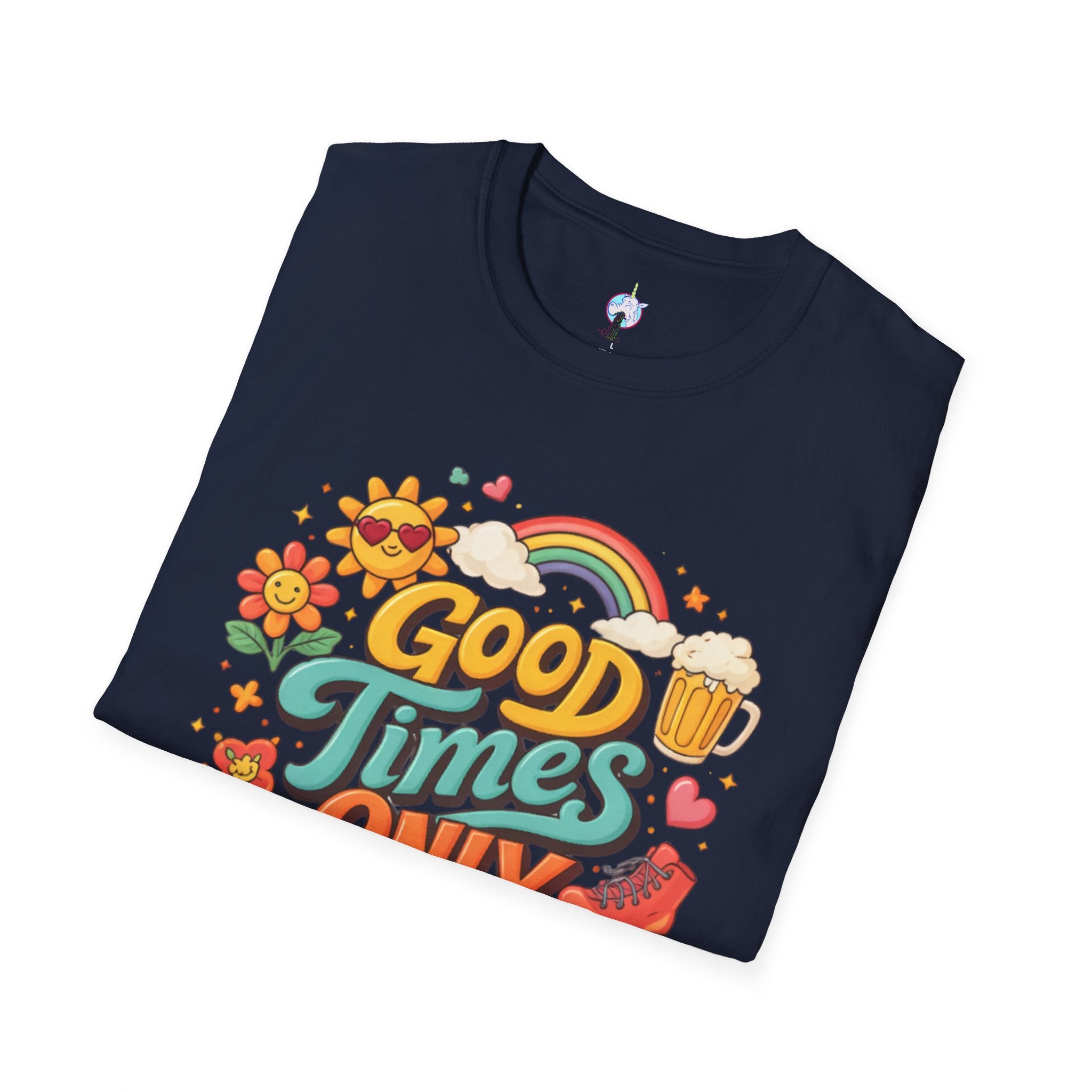Good Times Only T-Shirt — Retro Roller &amp; Sunshine Graphic Tee