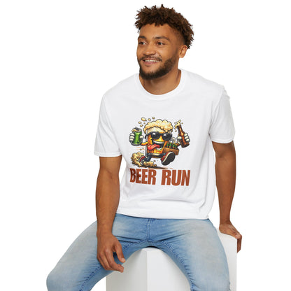 Beer Run T-Shirt — Funny Cartoon Beer Mug Design for Parties &amp; St. Patrick’s Day