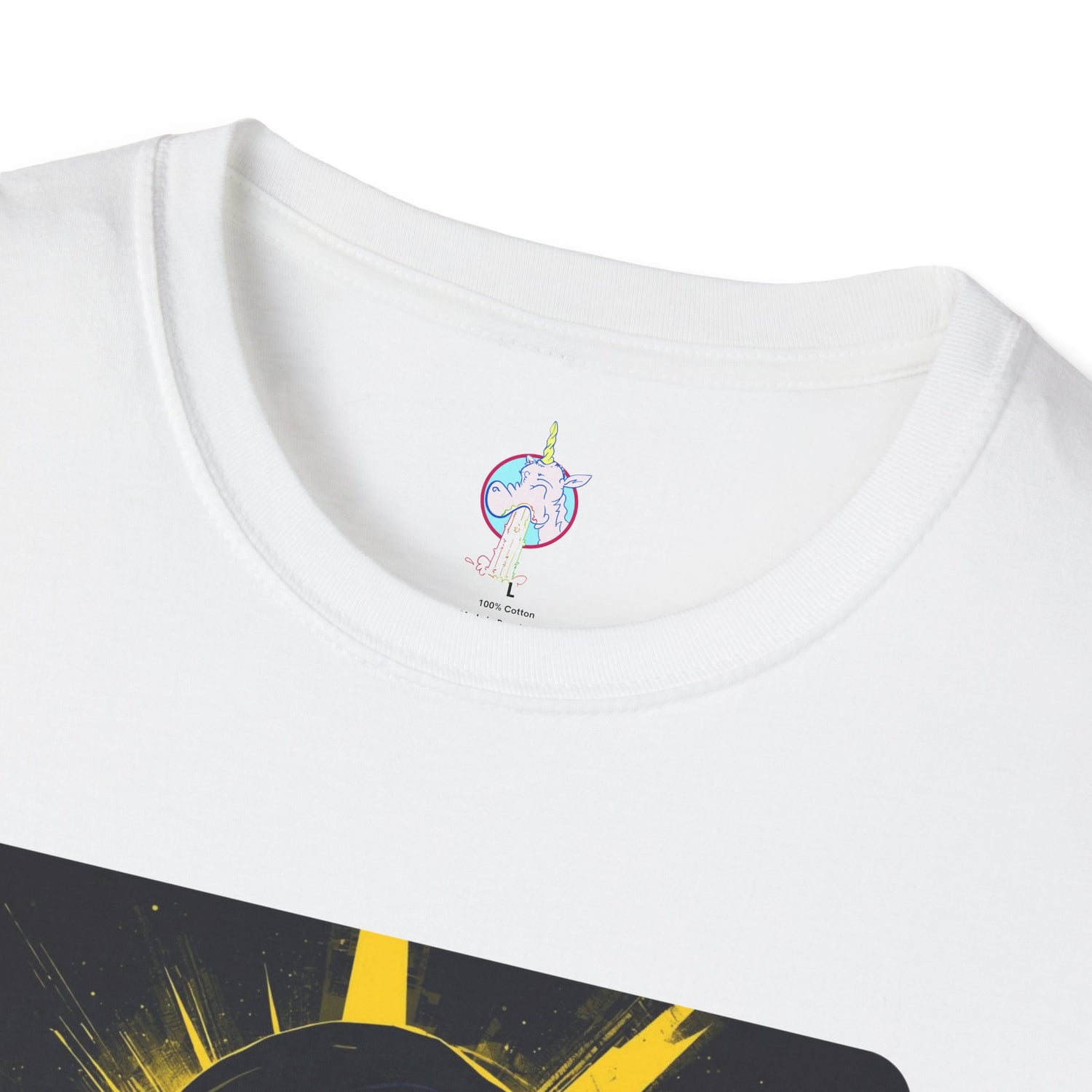 Solar Shades Graphic T-Shirt — Neon Yellow Sun Skull Design