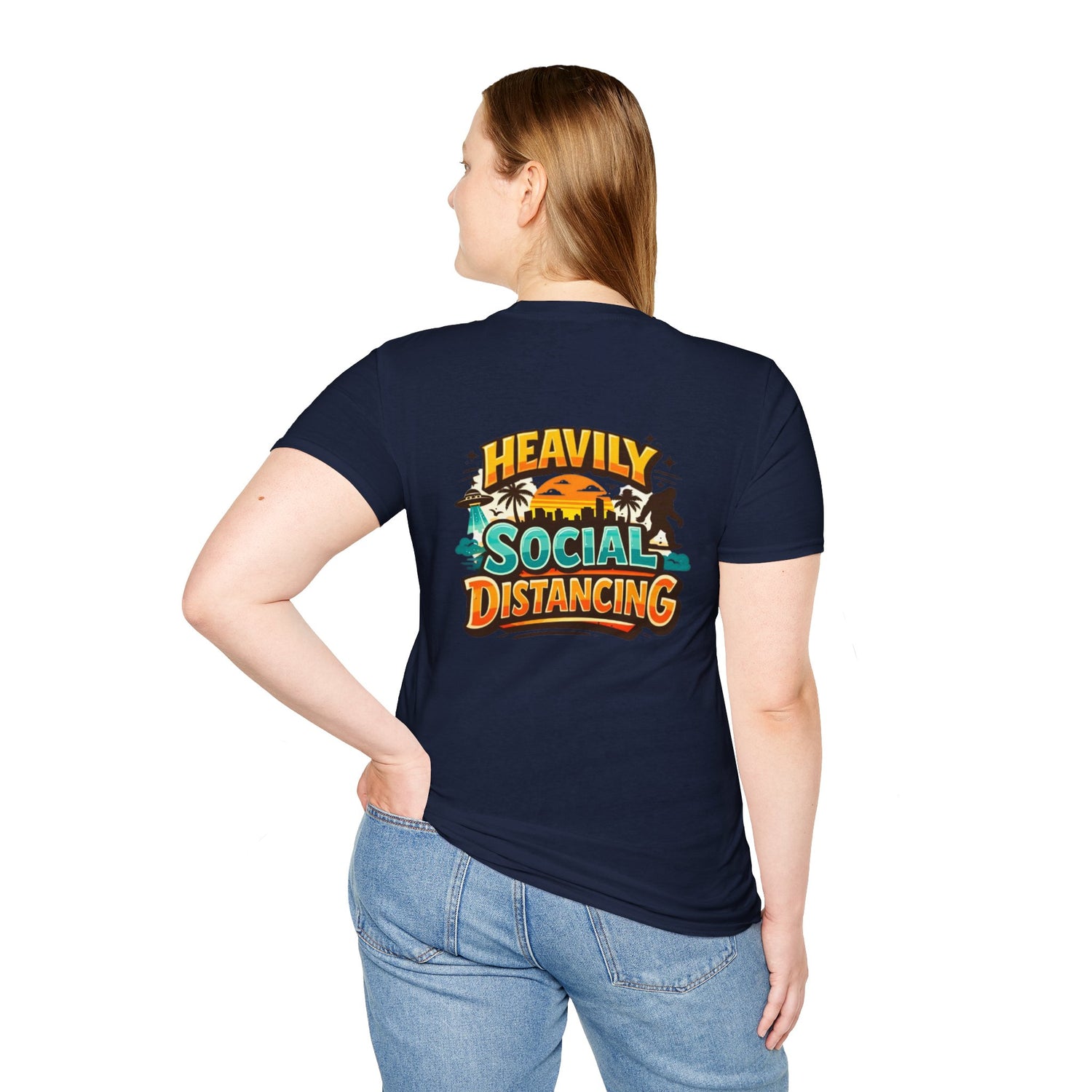 Heavily Socially Distancing Funny T-Shirt
