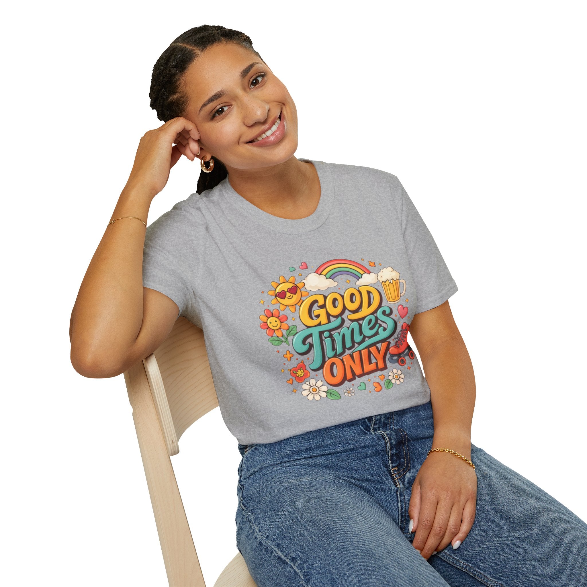 Good Times Only T-Shirt — Retro Roller &amp; Sunshine Graphic Tee