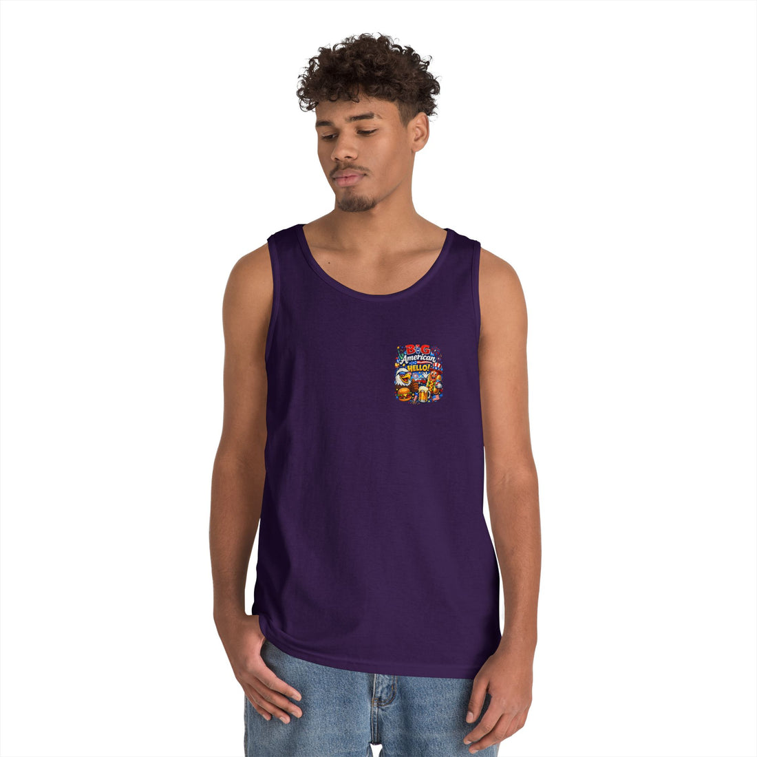 Big American Hello Funny Tank Top Patriotic