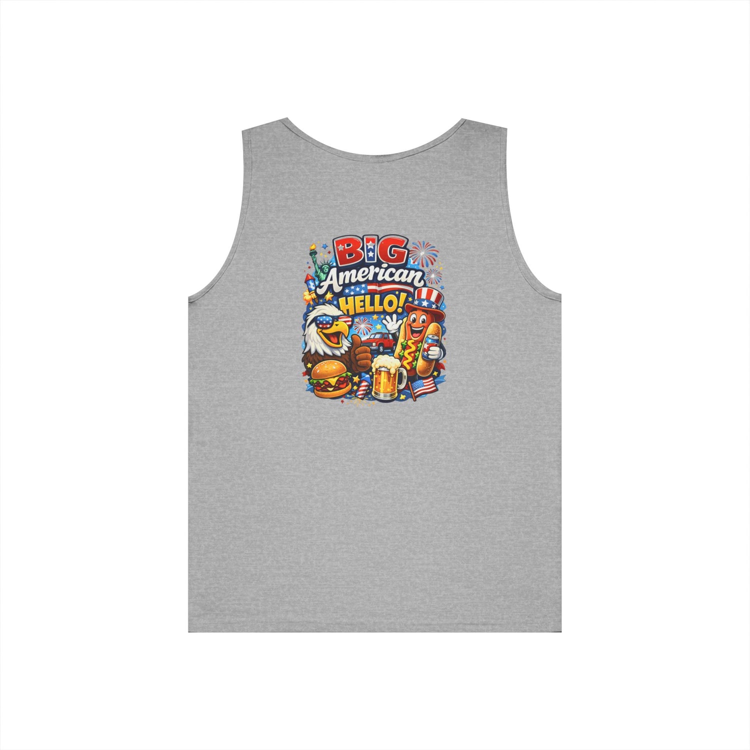 Big American Hello Funny Tank Top Patriotic