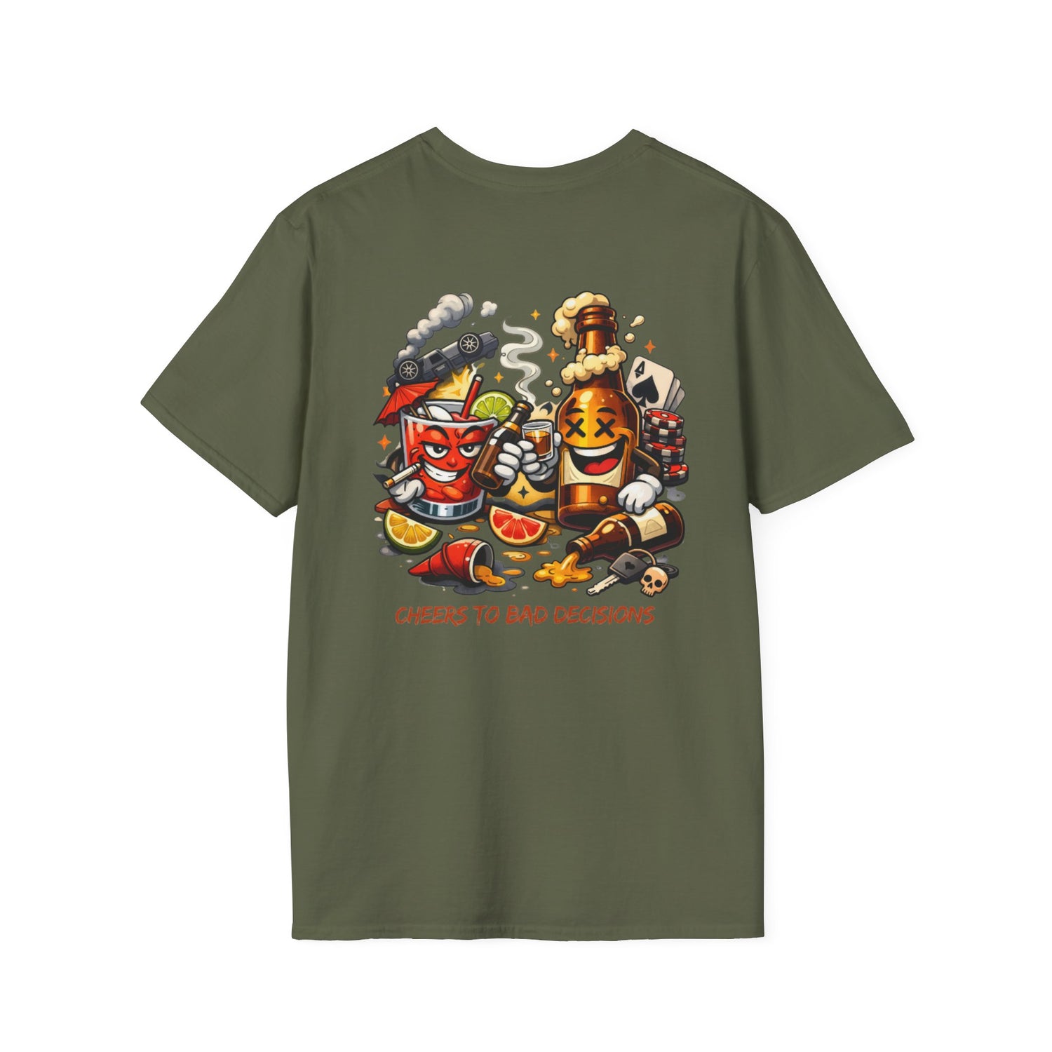Cheers to Bad Decisions T-Shirt — Funny Party Graphic Tee