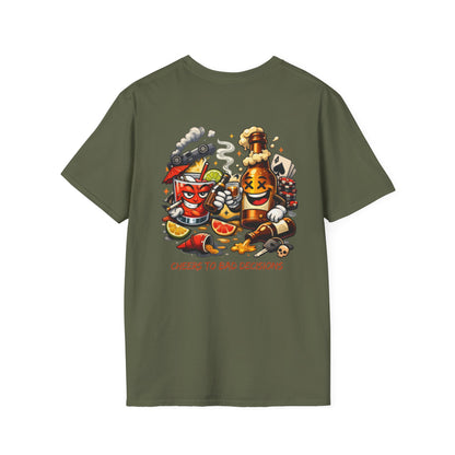 Cheers to Bad Decisions T-Shirt — Funny Party Graphic Tee