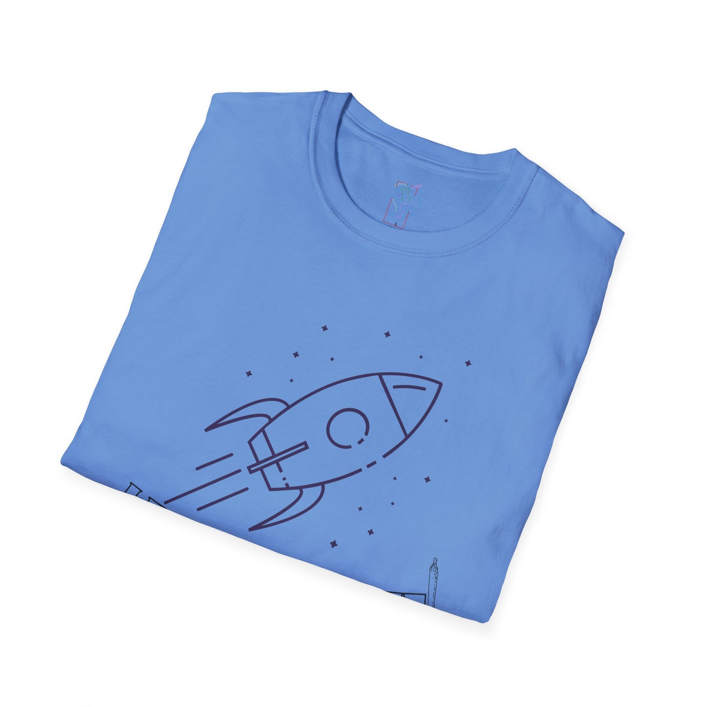 Unisex Softstyle T-Shirt with Rocket Design - Perfect for Space Lovers, Parties, Birthdays, Everyday Wear, or Gifts