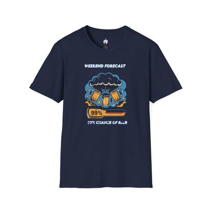 Weekend Forecast Tee — "99% Chance of Beer" Graphic T-Shirt