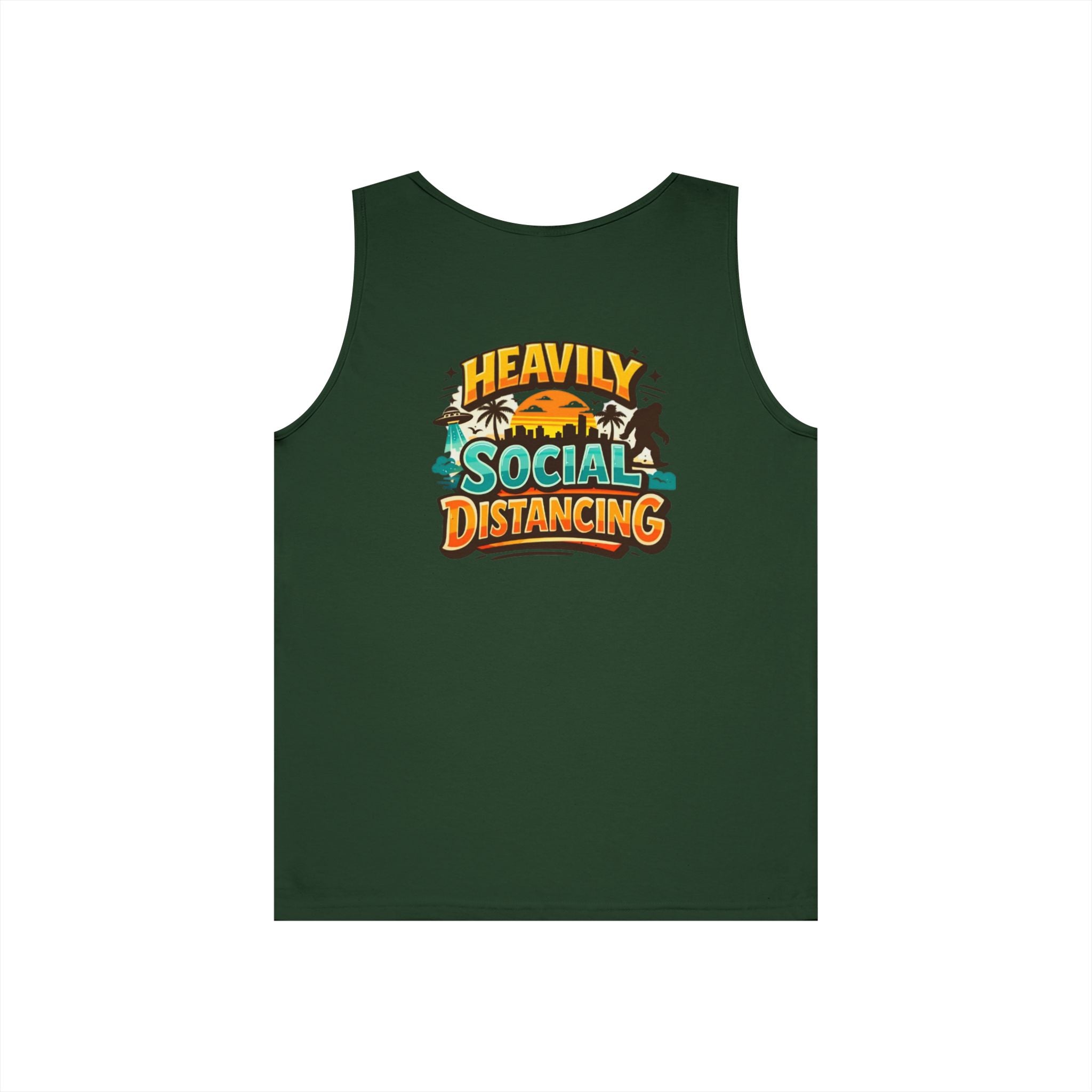 Heavily Socially Distancing Funny Tank Top