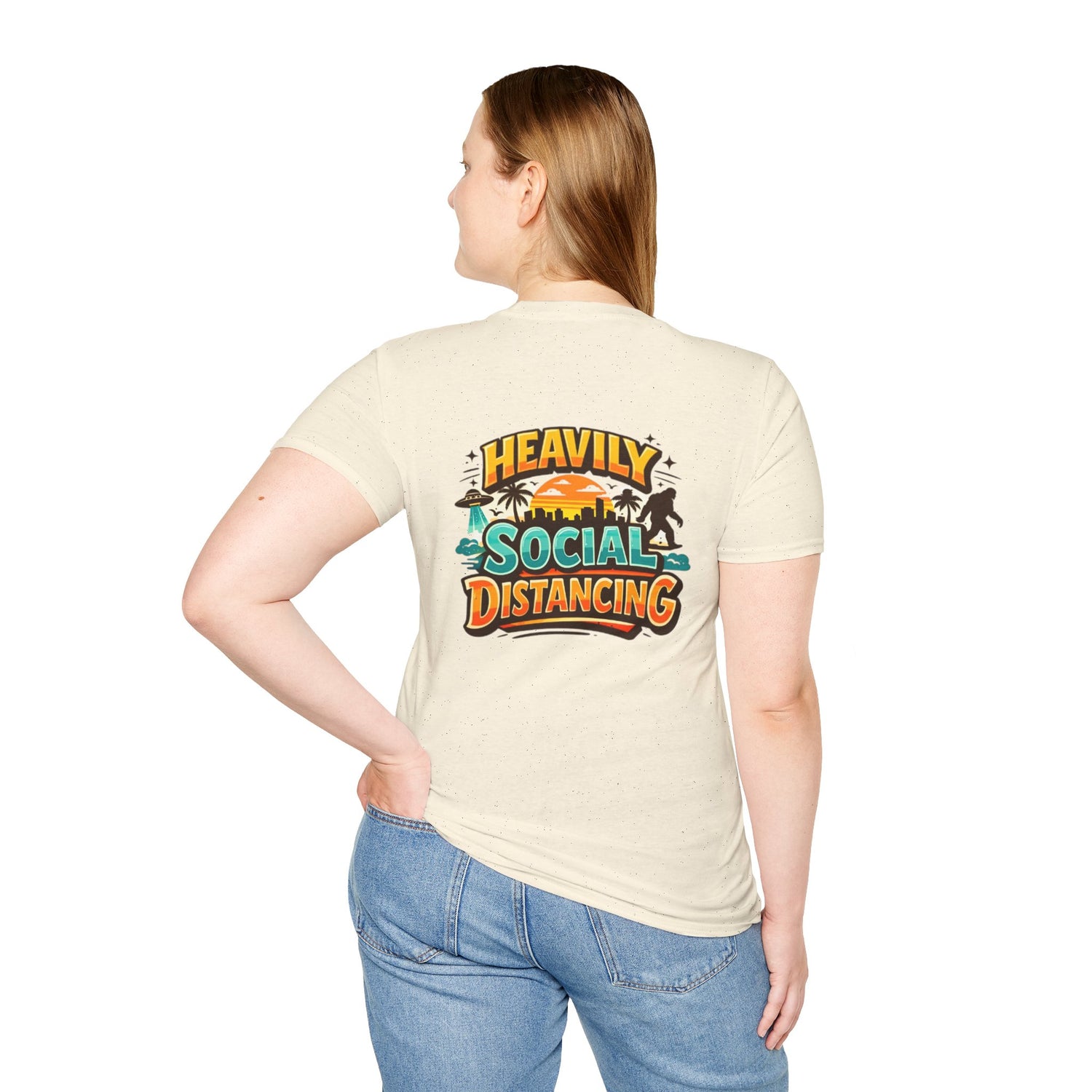 Heavily Socially Distancing Funny T-Shirt