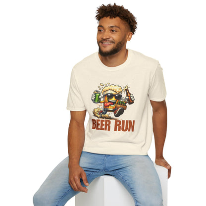 Beer Run T-Shirt — Funny Cartoon Beer Mug Design for Parties &amp; St. Patrick’s Day