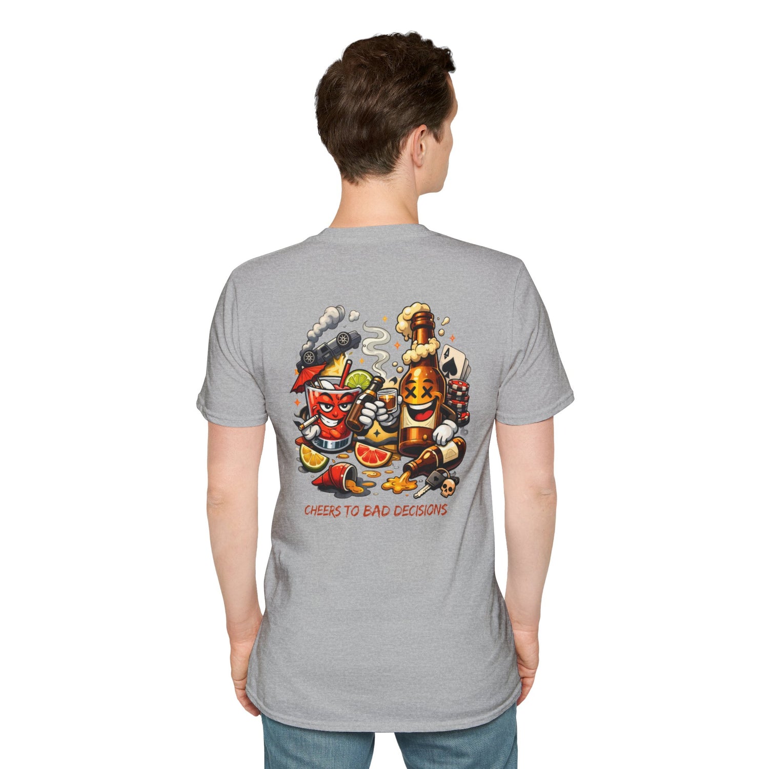 Cheers to Bad Decisions T-Shirt — Funny Party Graphic Tee