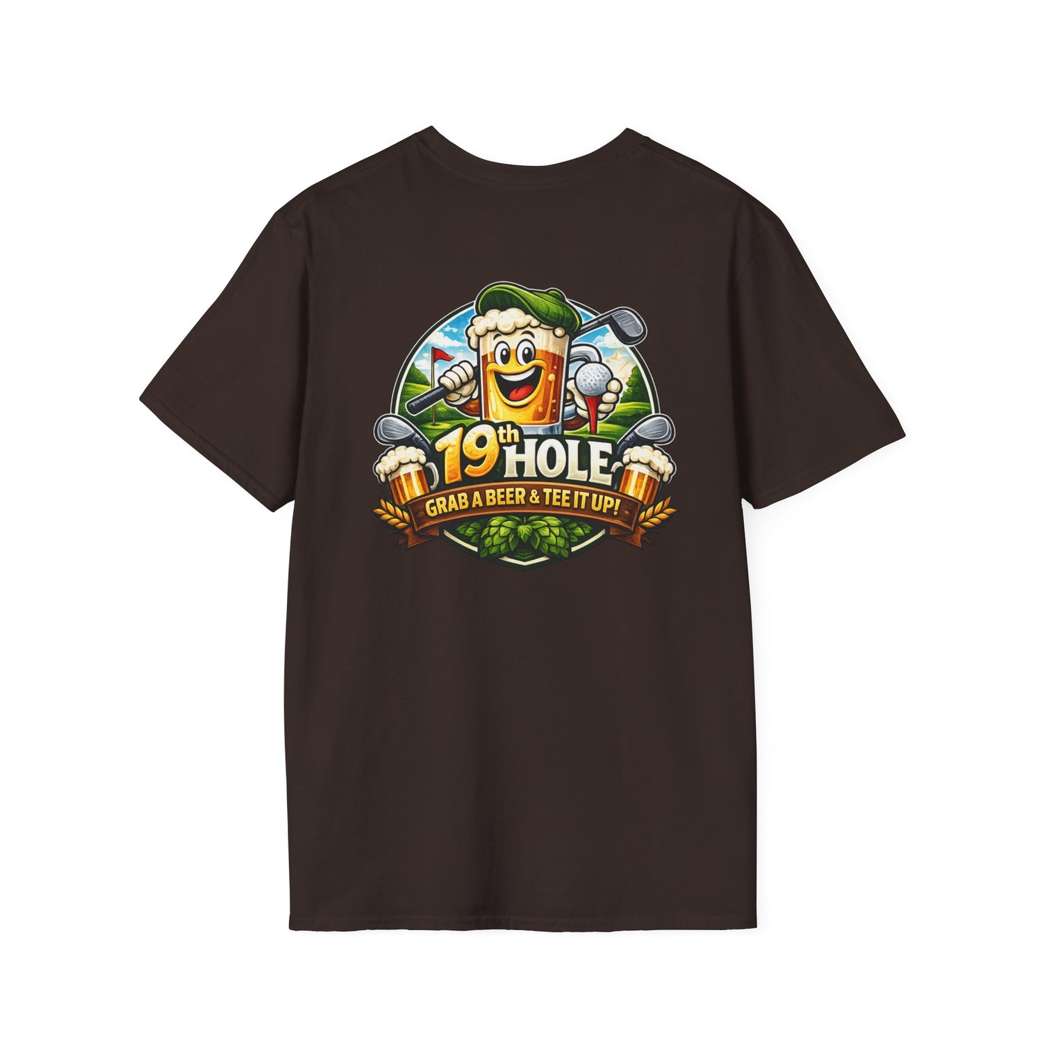 19th Hole Golf T-Shirt — "Grab a Beer &amp; Tee It Up" Vintage Golfing Tee