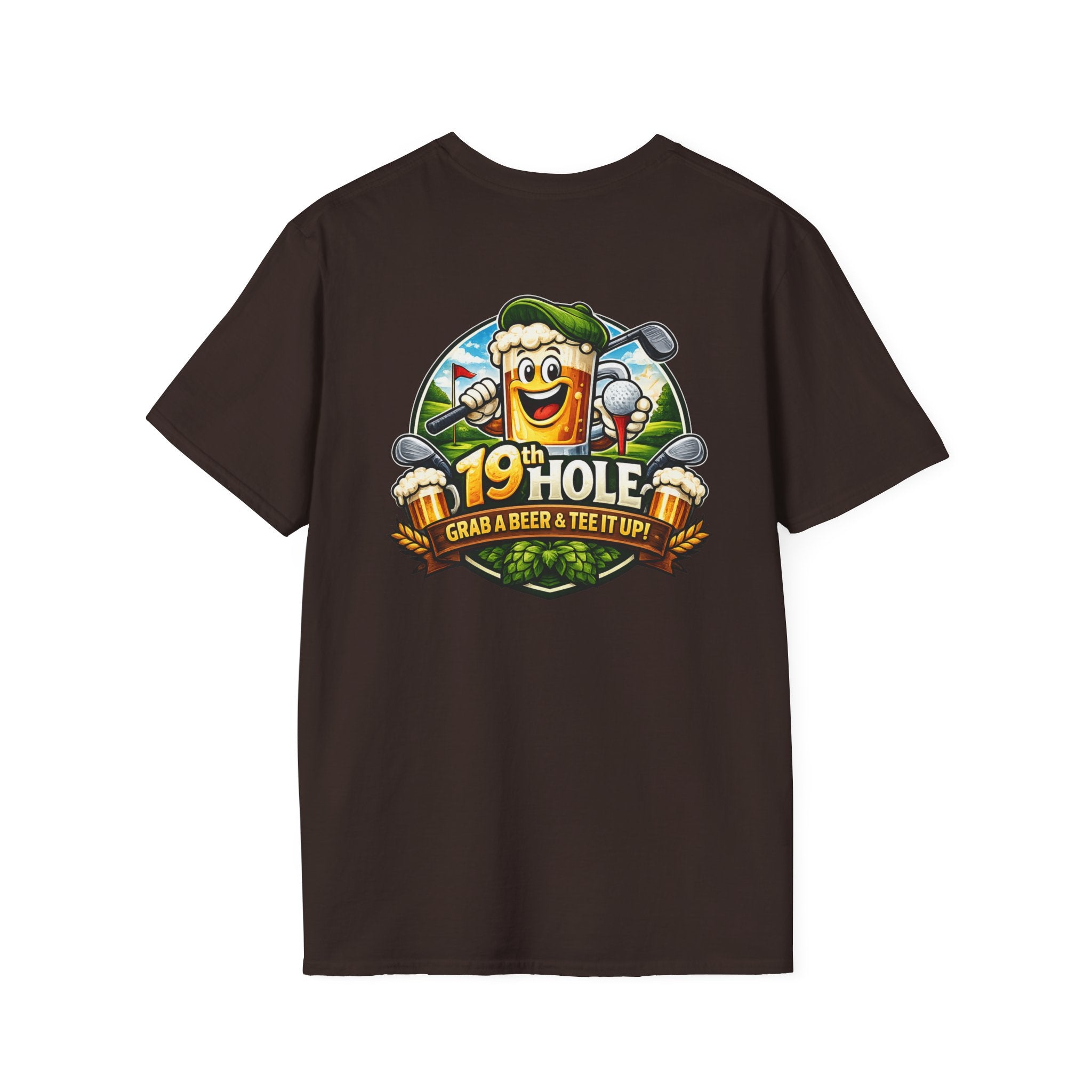 19th Hole Golf T-Shirt — "Grab a Beer &amp; Tee It Up" Vintage Golfing Tee