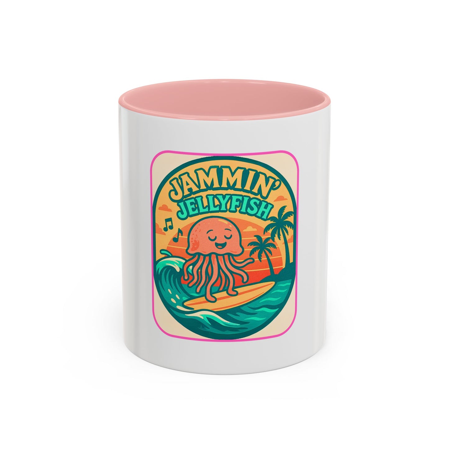 Jammin' Jellyfish Coffee Mug - Fun Surfing Ocean Mug, Tropical Drinkware, Beach Vibes Gift, Casual Teacup, Quirky Kitchen Decor