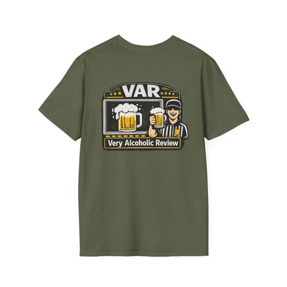 VAR "Very Alcoholic Review" Soccer T-Shirt — Beer Referee Graphic Tee
