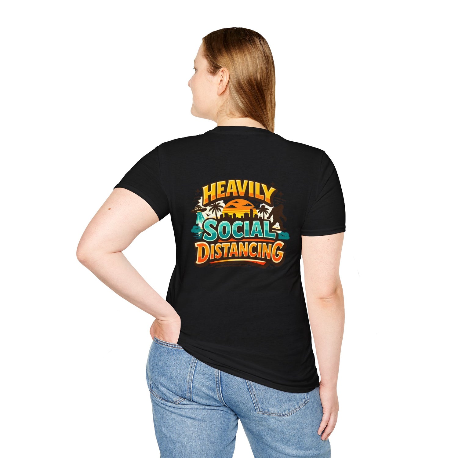 Heavily Socially Distancing Funny T-Shirt