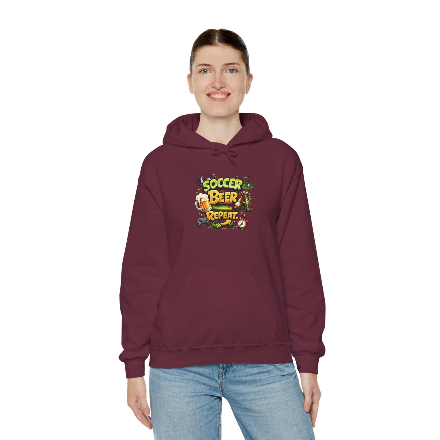 Soccer Beer Repeat Funny Hoodie