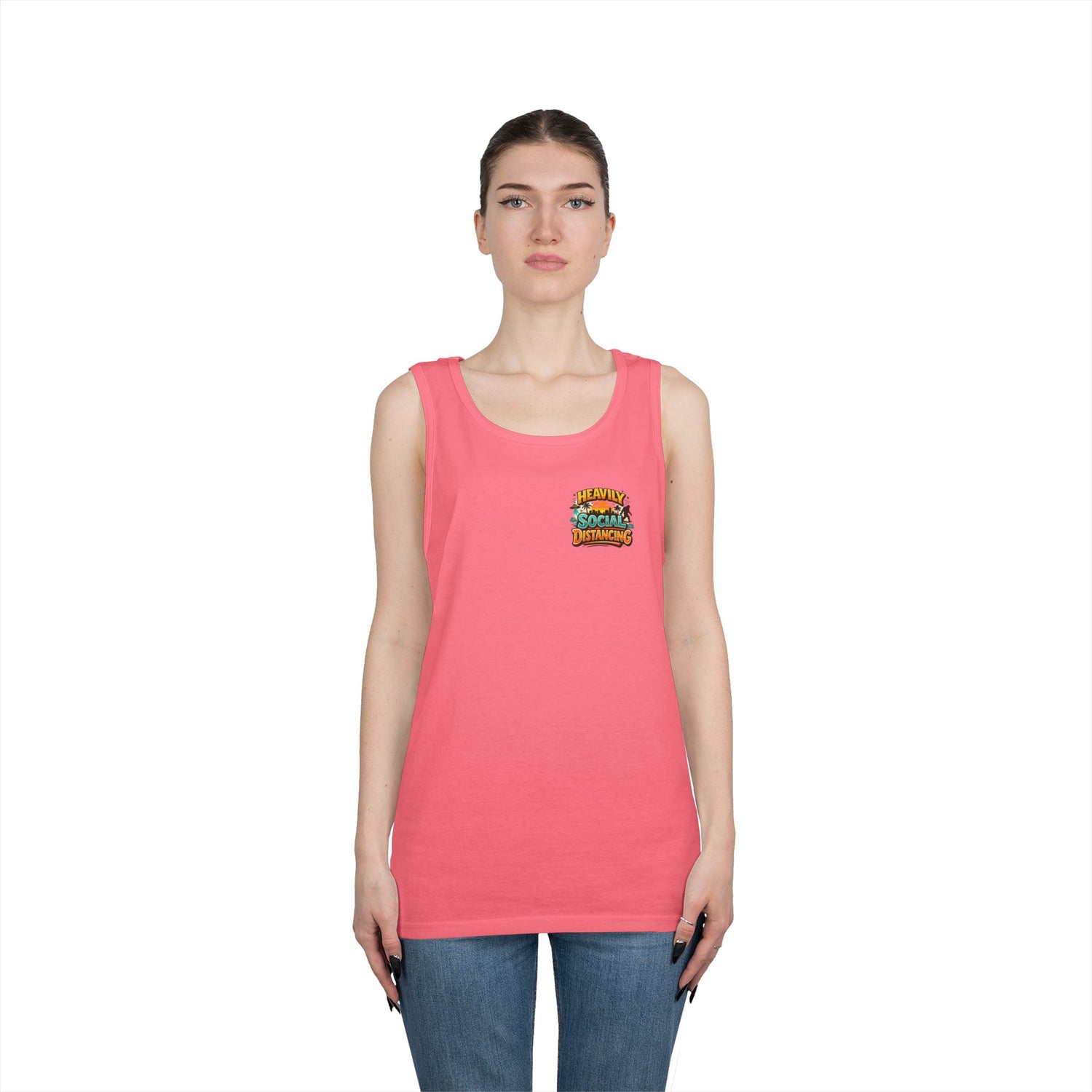 Heavily Socially Distancing Funny Tank Top