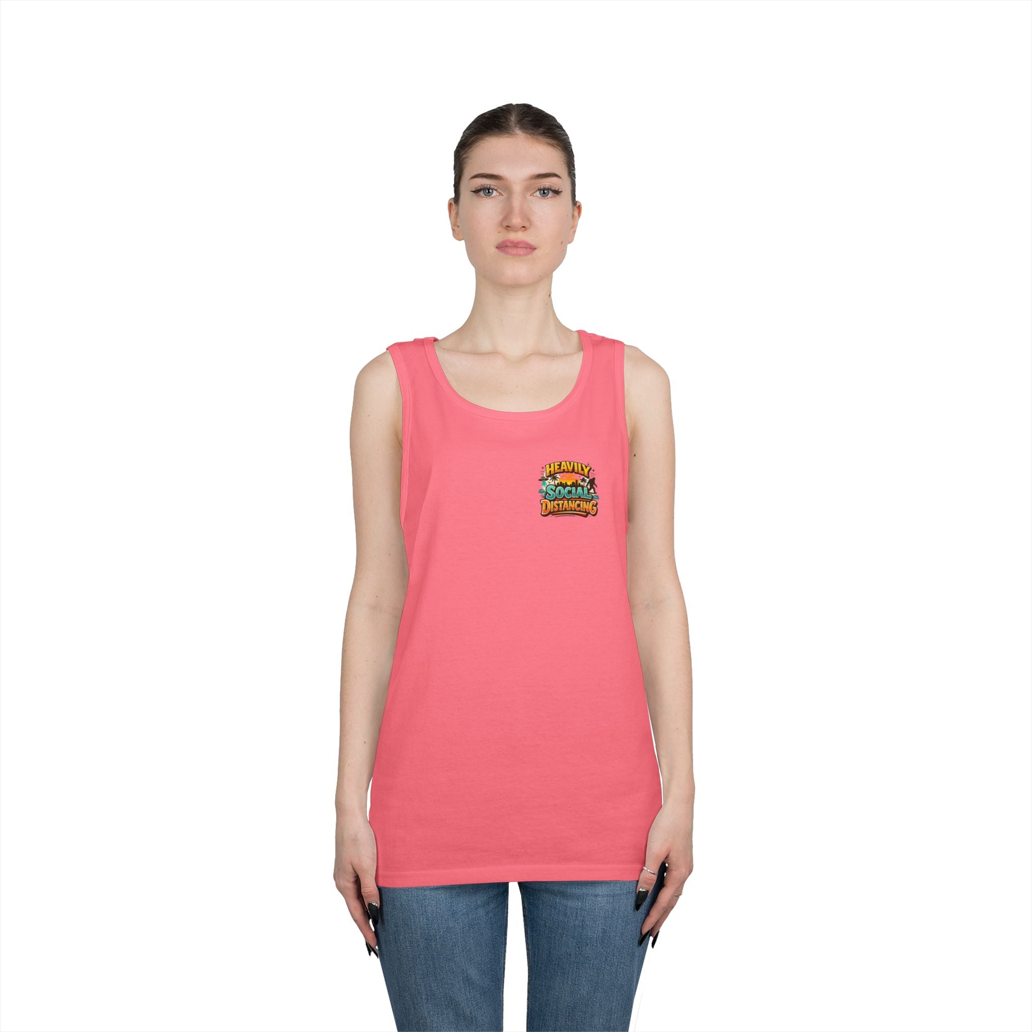 Heavily Socially Distancing Funny Tank Top